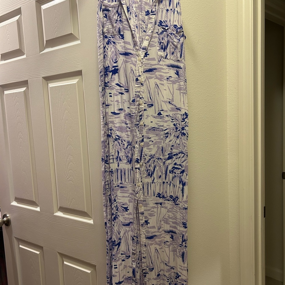 Lilly Pulitzer Purple and White Maxi Dress
